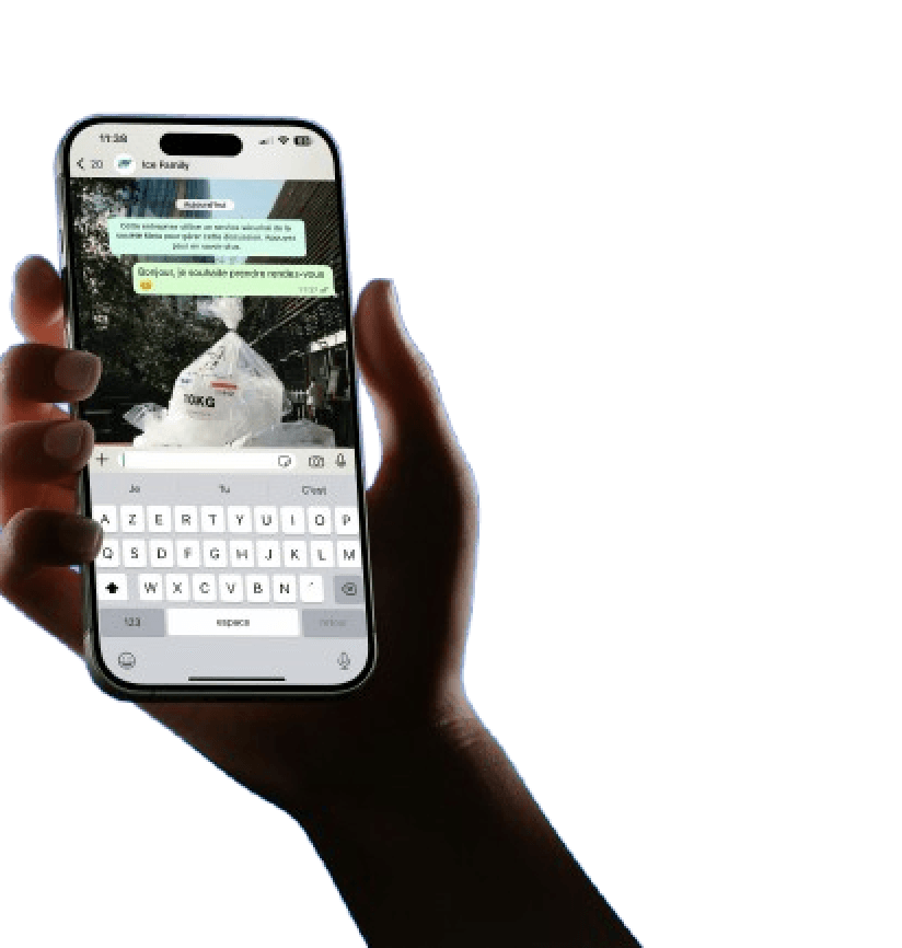Vista de la app de mensajería en smartphone